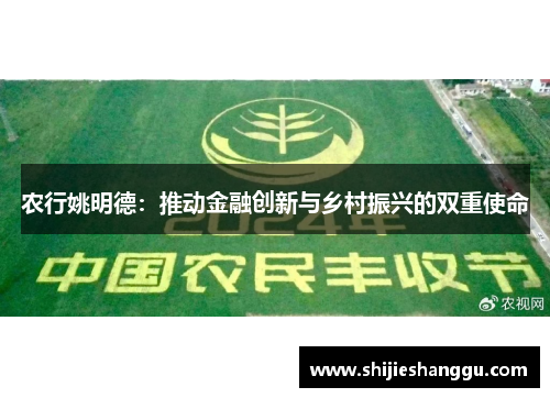 农行姚明德：推动金融创新与乡村振兴的双重使命